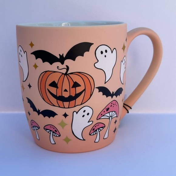 Cobwebs & Cauldrons Halloween Mug Orange Ceramic Decor - Picture 3 of 9